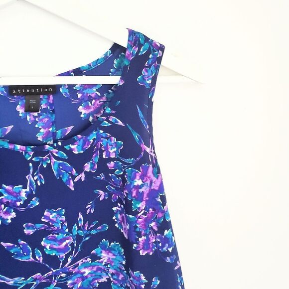 Attention Floral Open Back Blouse Size S - Picture 3 of 3
